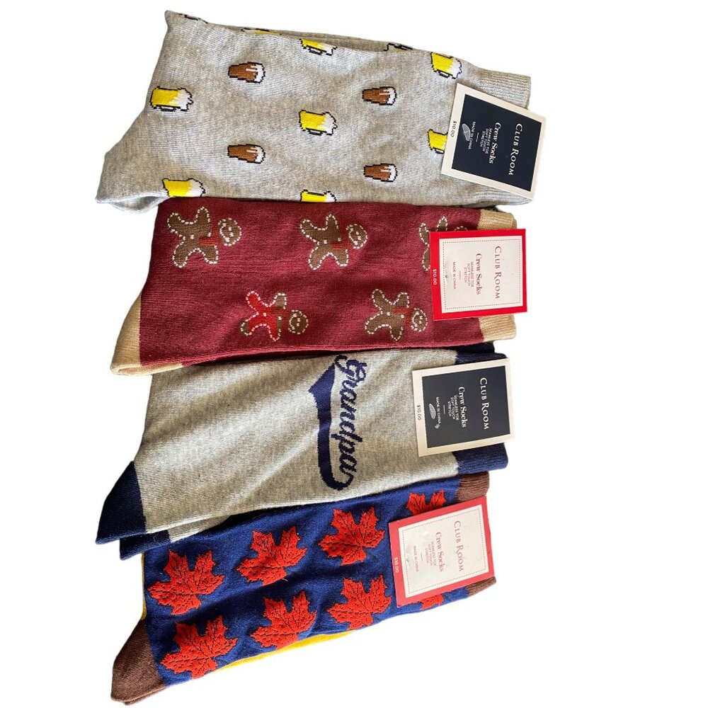 Club Room Crew Socks 4 Pack Multi OS NWT
